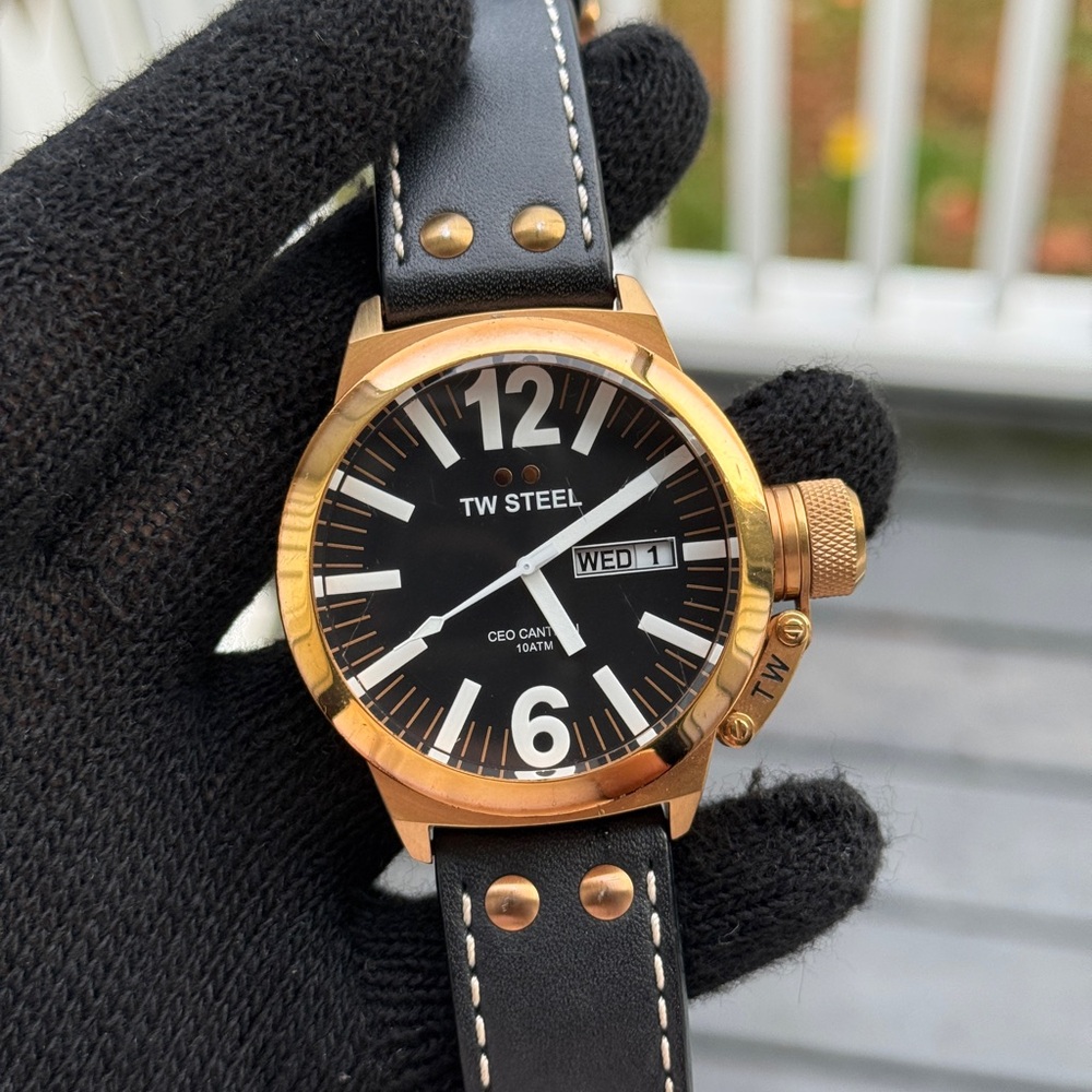 TW Steel Men's Watch with Black Dial and  Gold Case Ceo Canteen Watch